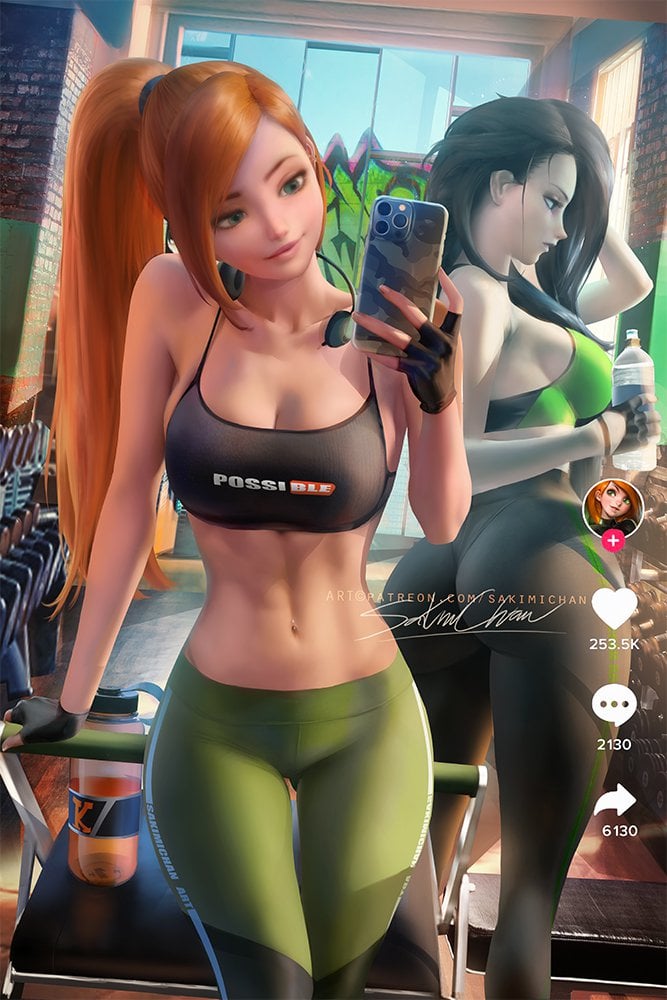 Kim and Shego selfie [Kim Possible] (Sakimichan)