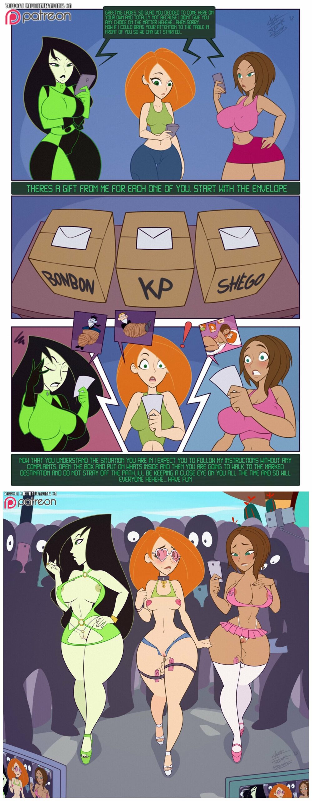 Kim, Bonnie, and Shego get blackmailed (captainjerkpants) [Kim possible]