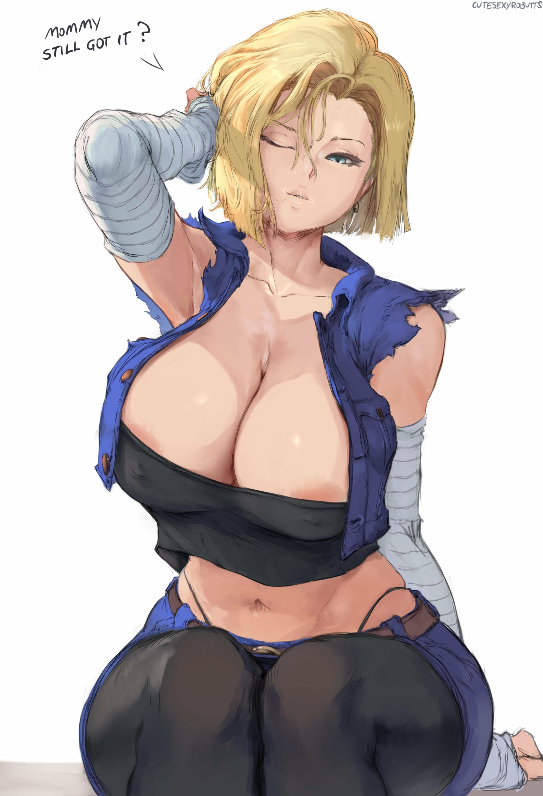 Sexy Android 18 Front View (Cutesexyrobutts) – Dragon Ball Porn