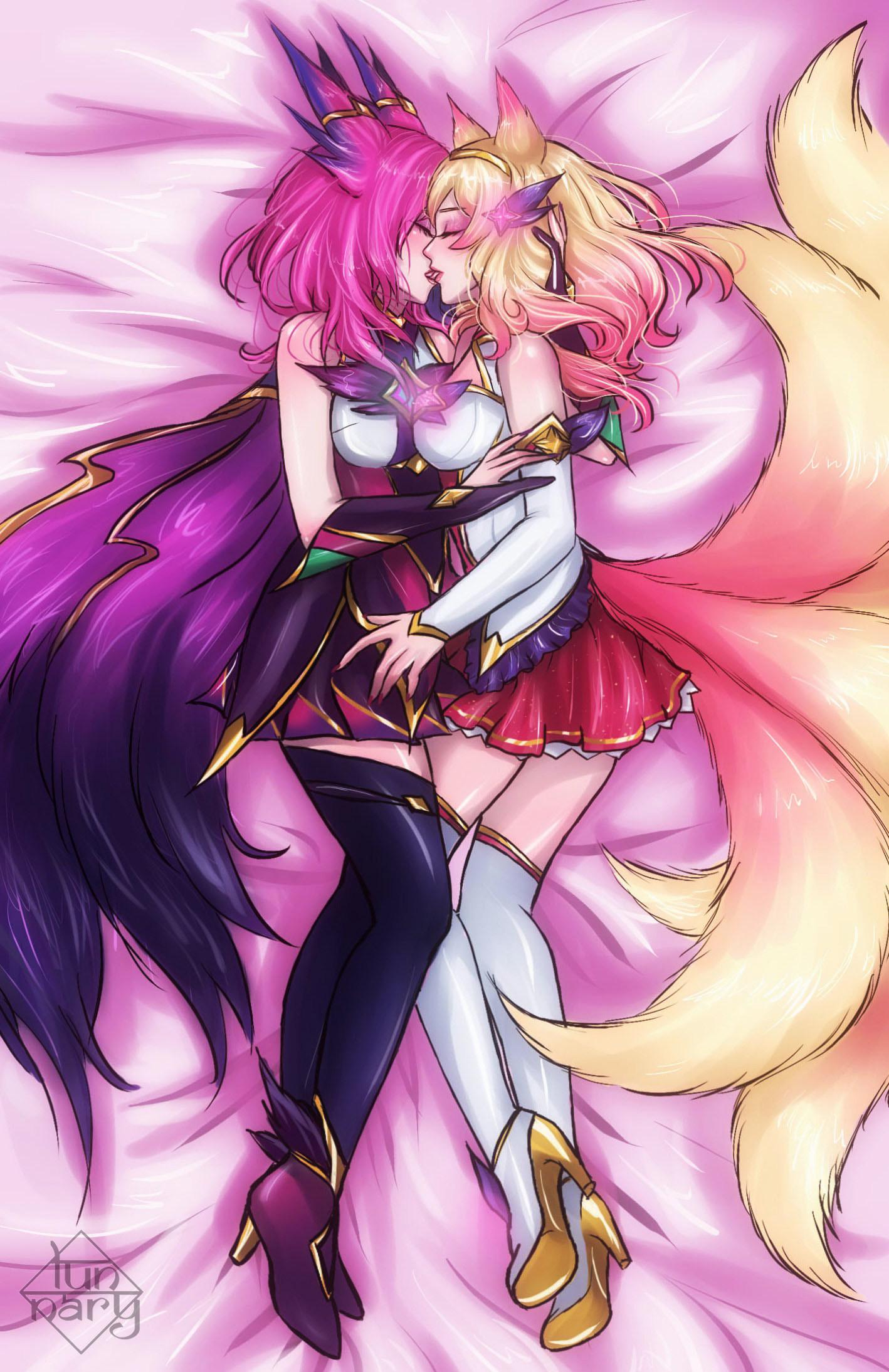 Star Guardian Xayah x Star Guardian Ahri (Lunnaryart)