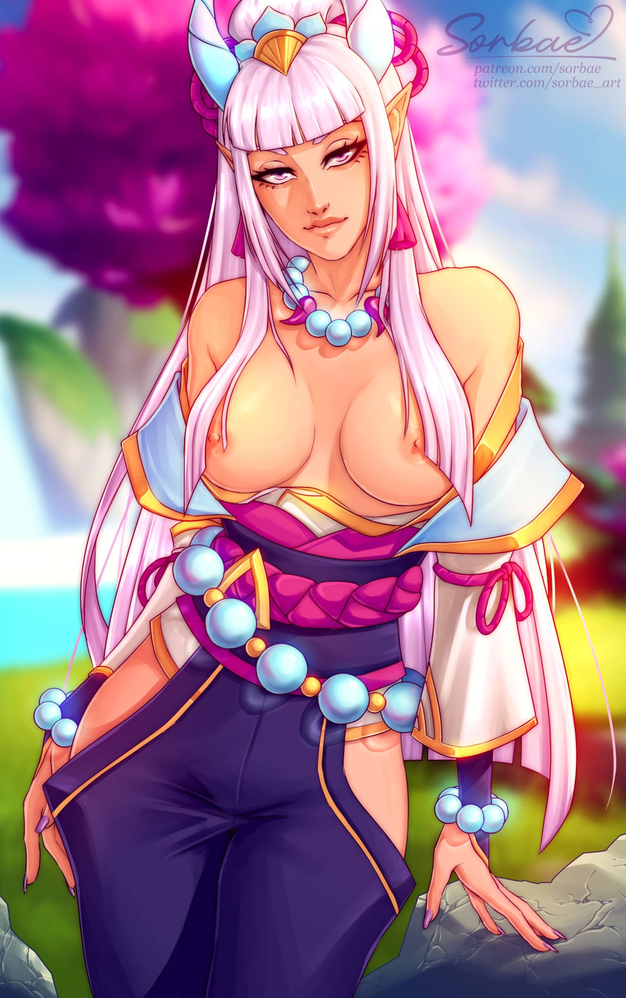 Syndra made some changes to her Spirit Blossom costume. (sorbae_nsfw)