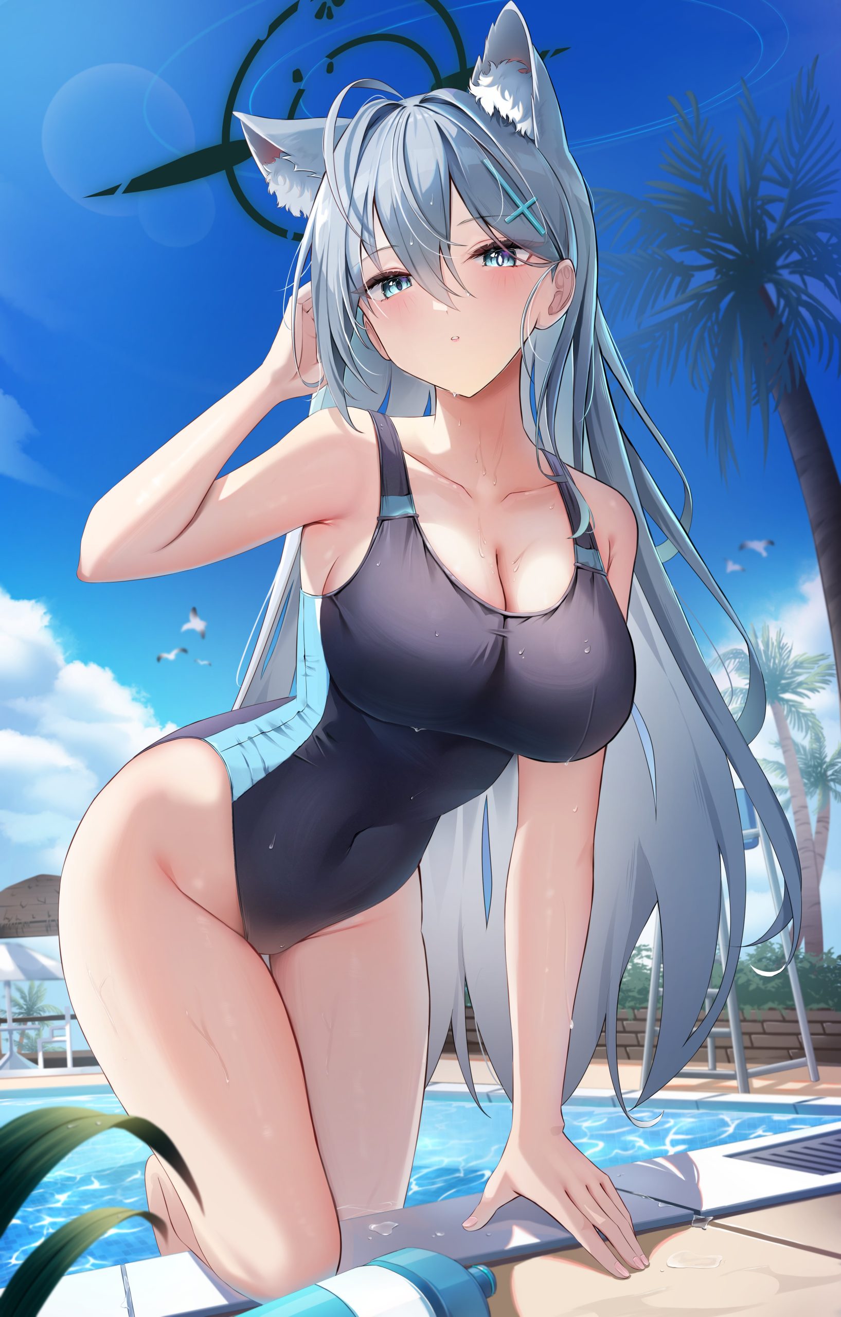 Shiroko at the pool (Li_S) [Blue Archive]