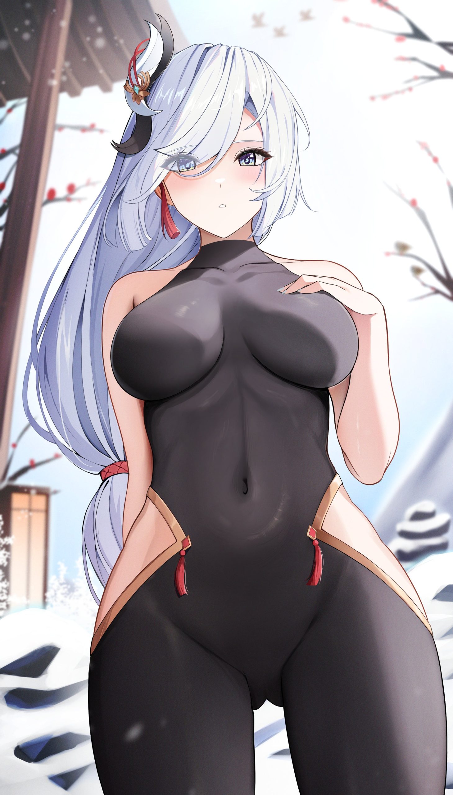 Shenhe’s lewd bodysuit (YENI) [Genshin Impact]