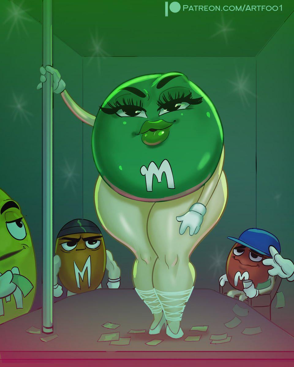 Thicc pole dancer Green M&M (Artfoo_1) [M&M’s]