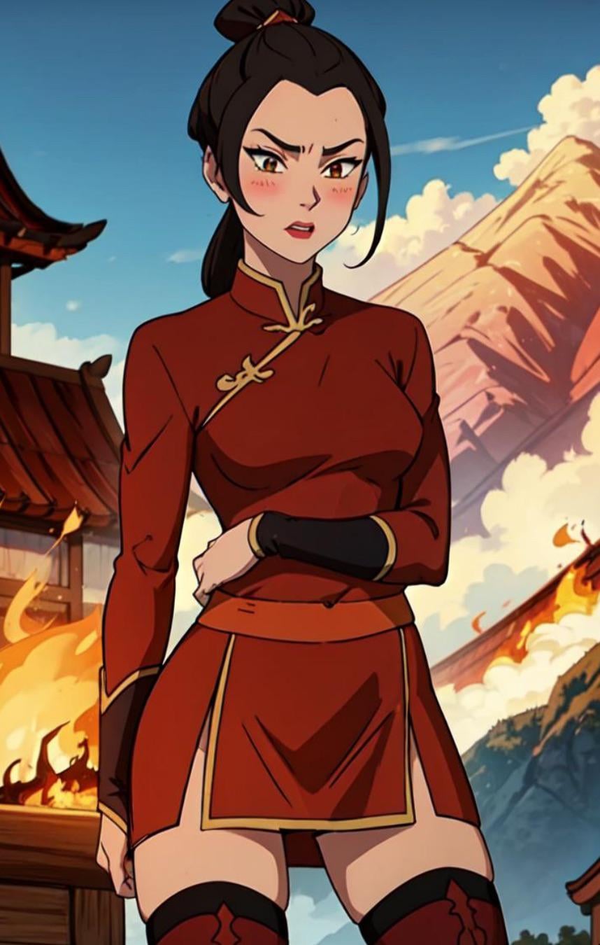 Azula in thigh highs and skirt