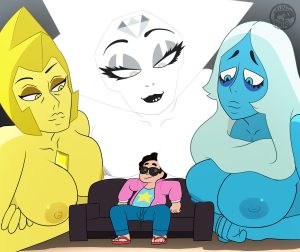 Cartoon Porn – 1boy 1girl 3 girls alien girl big breasts black hair blue diamond (steven