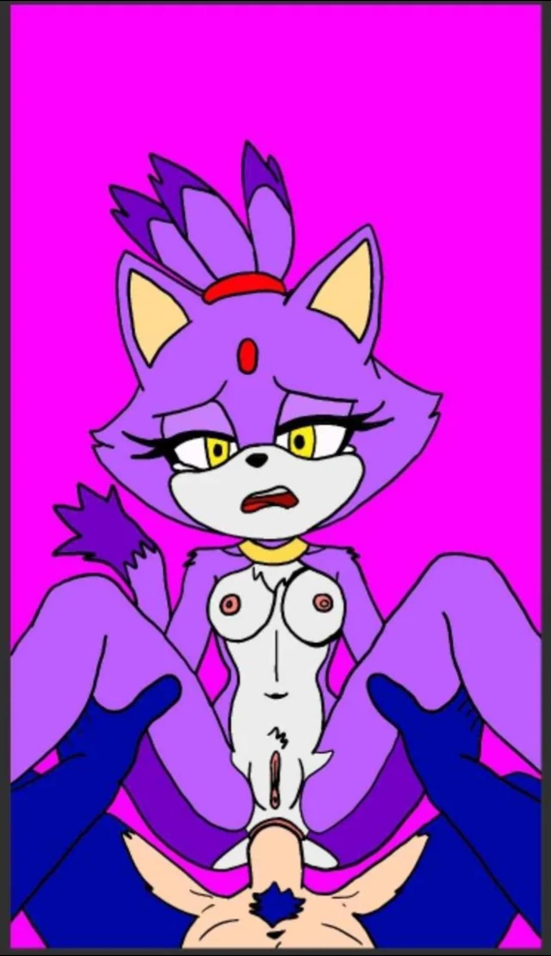 Blaze the cat thinks its a little too big by (gachafox)