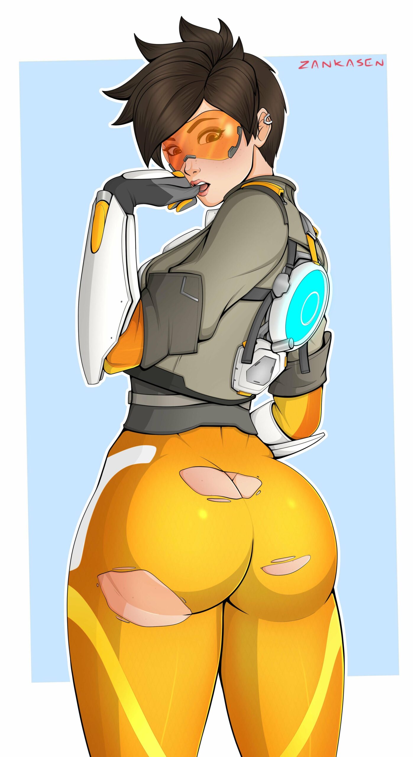 Tracer is gonna need a new suit after this mission… (Zankasen)