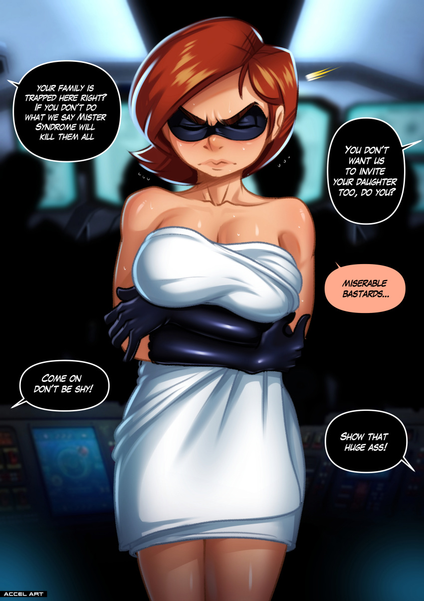 1girl 1girl accelart big_breasts breasts brown_hair cartoon_milf female_focus helen_parr high_res mature mature_female milf patreon patreon_paid patreon_reward short_hair solo_female superheroine tagme the_incredibles