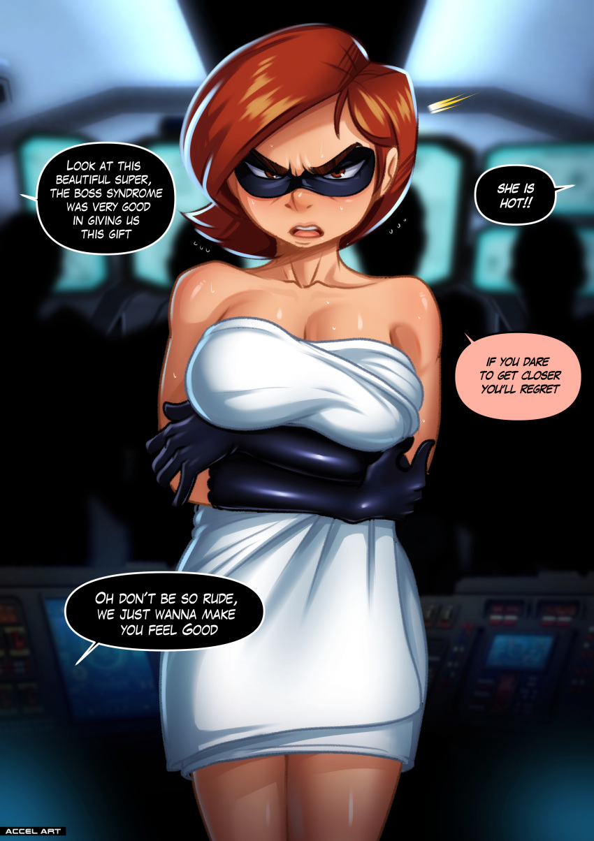 1girl 1girl accelart big_breasts breasts brown_hair cartoon_milf female_focus helen_parr high_res mature mature_female milf patreon patreon_paid patreon_reward short_hair solo_female superheroine tagme the_incredibles