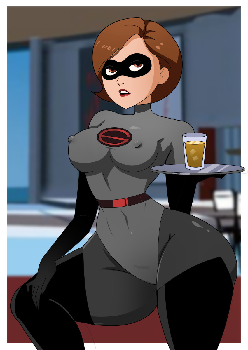 1girl 1girl 1girl big_breasts breasts brown_eyes brown_hair cartoon_milf elastigirl female_focus female_only ghostlessm helen_parr high_res mature mature_female milf patreon patreon_paid patreon_reward pixar short_hair solo_female solo_focus superheroine tagme the_incredibles