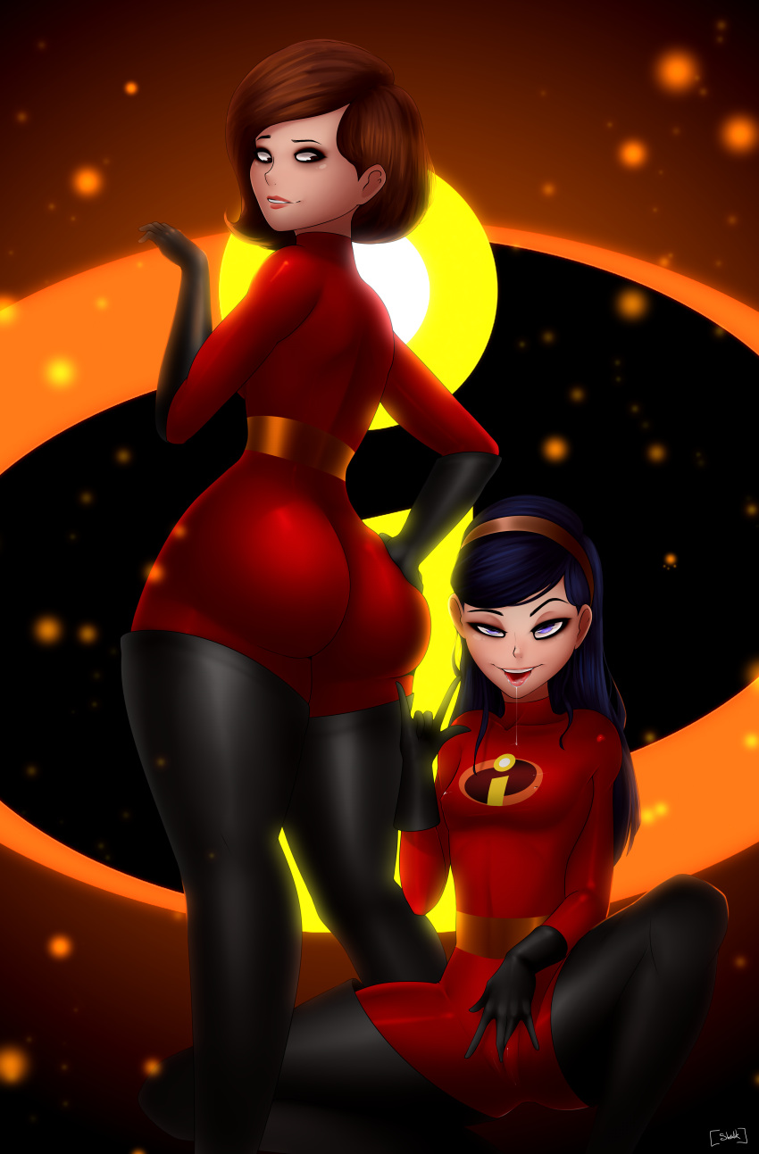 2_girls ass big_ass cartoon_milf clothed clothed_female elastigirl female_focus female_only helen_parr invisible_girl long_hair mature mature_female milf mother_&_daughter shadikbitardik short_hair superheroine tagme teen the_incredibles violet_parr