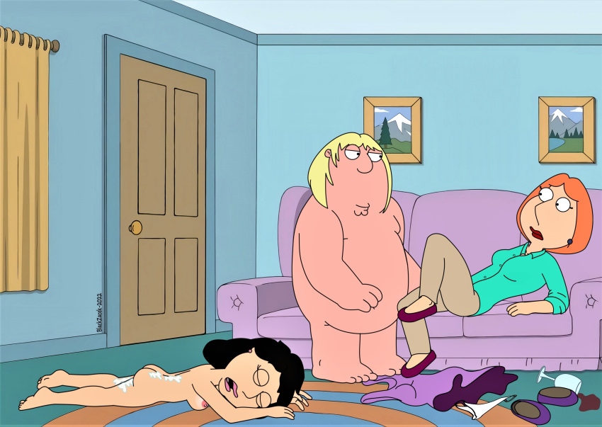 after_sex ass blackzacek bonnie_swanson breasts cartoon_milf chris_griffin cmdrzacek cum_on_body erect_nipples family_guy from_behind imminent_rape lois_griffin mother_&_son nude pale_breasts questionable_consent thighs unconscious