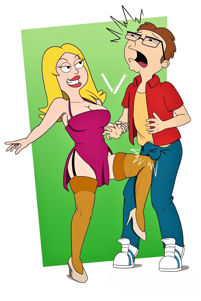 Cartoon Porn – american dad ballbusting cartoon milf francine smith knee up mother and son