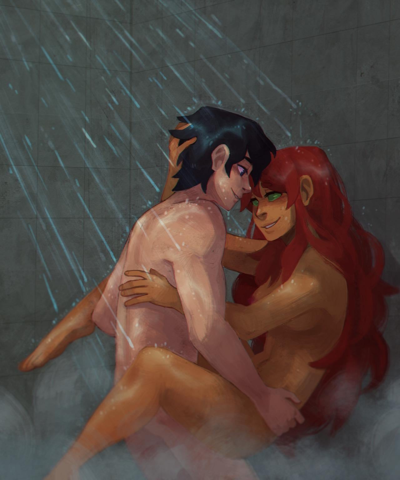 Dick and Star in the shower [Art by Dar Draws] (DC)