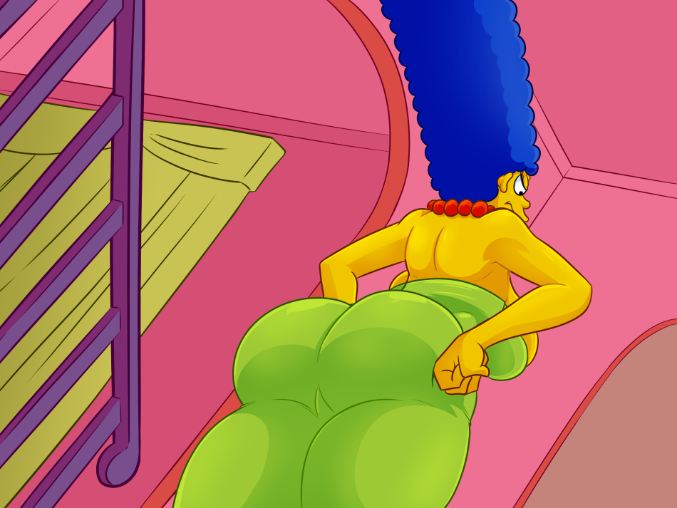 Cartoon Porn – 1girl back back view big ass big breasts big hips big thighs blue hair