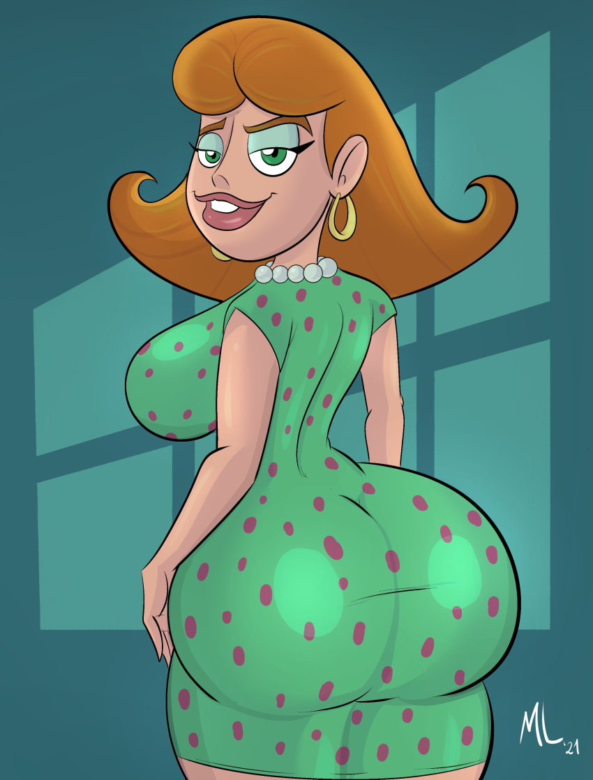 1girl ameizing_lewds ass big_ass cartoon_milf curvy female_focus female_only jimmy_neutron:_boy_genius judy_neutron long_hair mature mature_female mature_male milf nickelodeon voluptuous