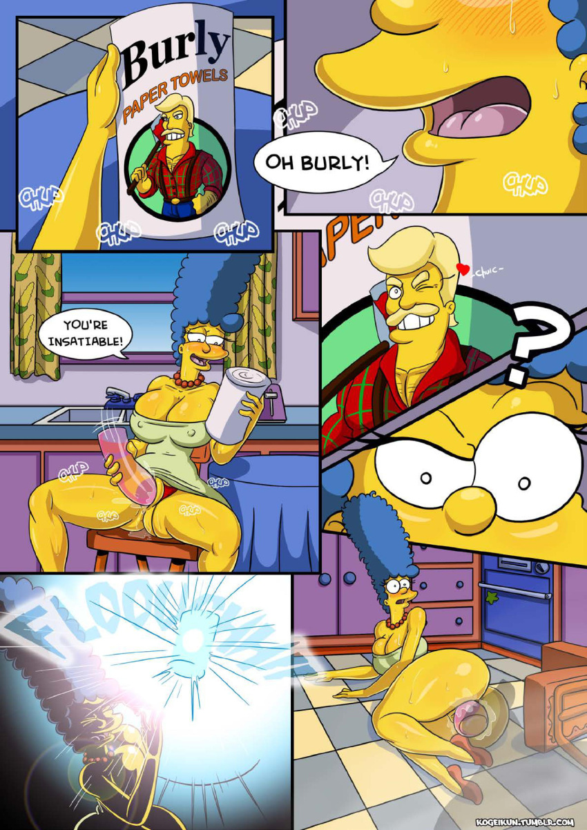 1girl big_breasts cartoon_milf comic high_res high_resolution kogeikun long_hair marge_erotic_fantasies marge_simpson mature mature_female milf tagme the_simpsons