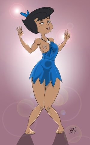 Cartoon Porn – 1girl absurdres areolae barefoot betty rubble big breasts black hair