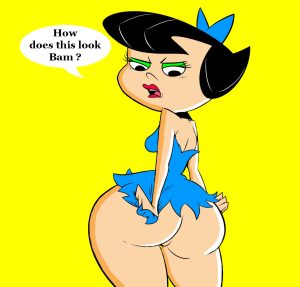 Cartoon Porn – betty rubble big ass blue dress cartoon milf edit looking back rear view the