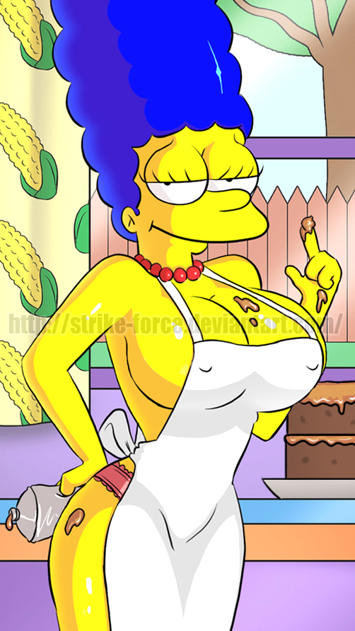 Cartoon Porn – apron big breasts blue hair breasts cake (food) cartoon milf chocolate cake