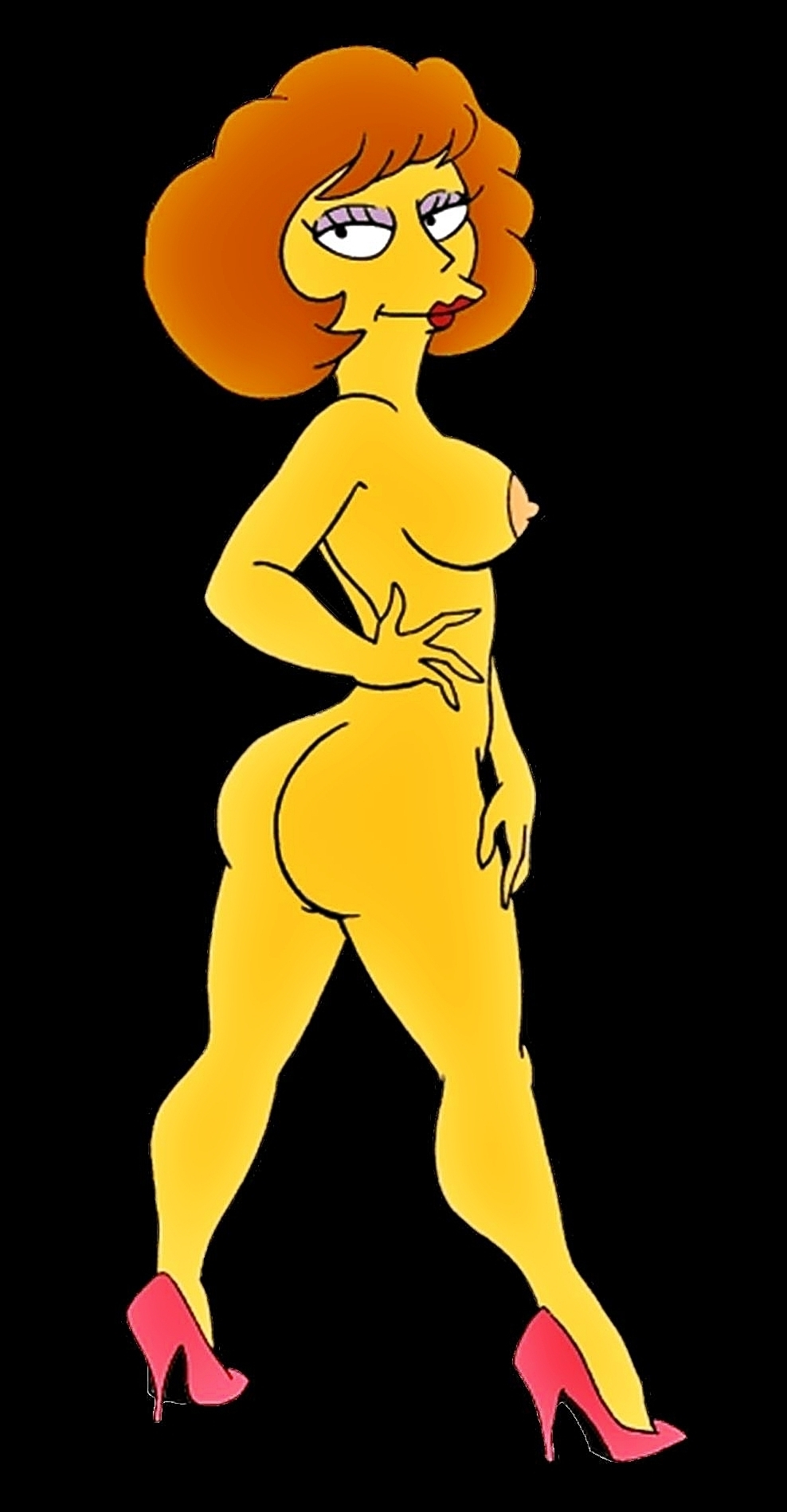 Cartoon Porn – ass big breasts black background cartoon milf facing away huge ass looking