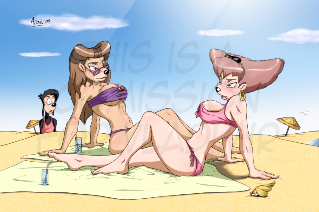 Cartoon Porn – azrael (artist) beach bikini cartoon milf disney goof troop huge breasts max