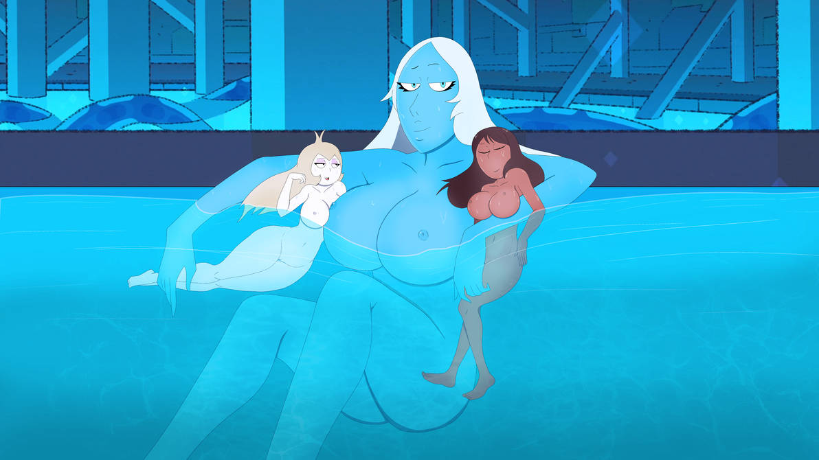 Cartoon Porn – 3girls bathing blonde hair bloodyblender blue diamond (steven universe) blue