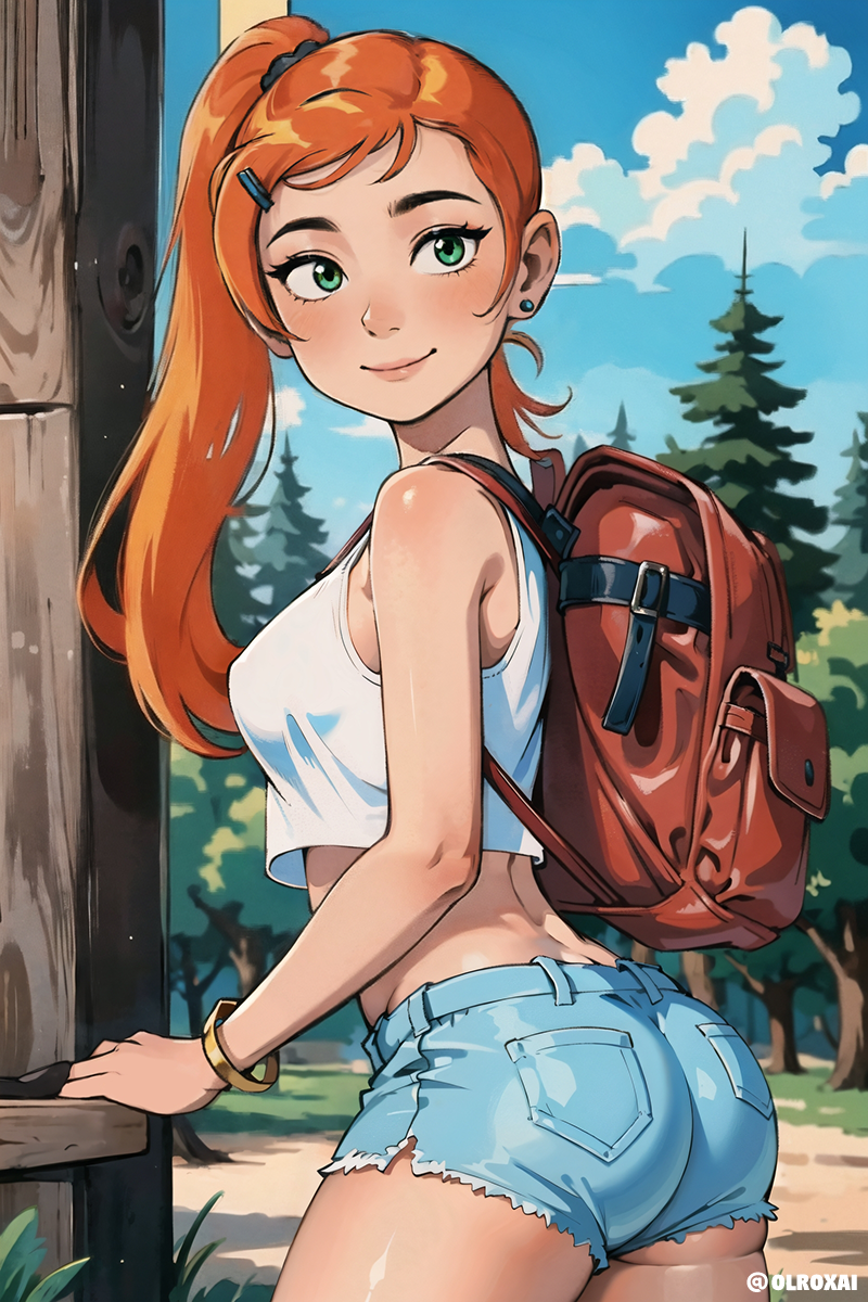 Cartoon Porn – 1girl 1girl 1girl aged up ai generated alternate hairstyle backpack bare