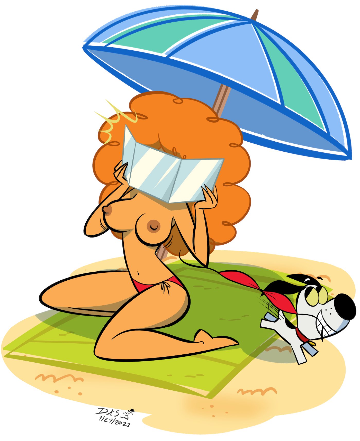 Cartoon Porn – 1girl beach big breasts bikini bikini bottom bikini top bikini top removed