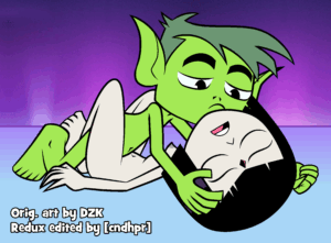 Cartoon Porn – 1boy 1girl beast boy black hair breast canon couple cartoon network closed
