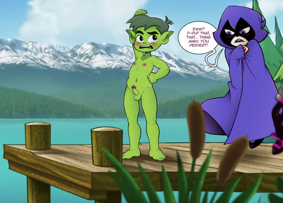 Cartoon Porn – 1boy 1girl beast boy blush cartoon network cloak dc comics dock embarrassed