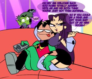 Cartoon Porn – 1girl 2boys beast boy big breasts black hair blackfire cartoon network dc