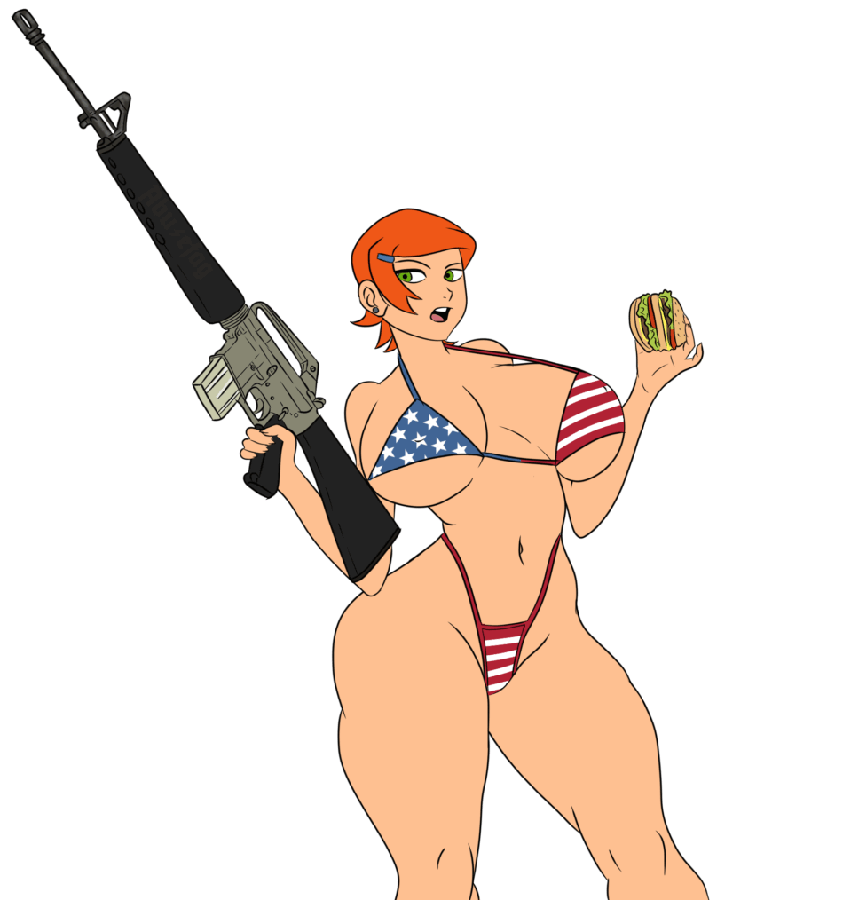 Cartoon Porn – aged up american flag bikini artist request ben 10 bikini burger cartoon