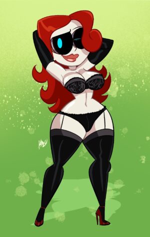 Cartoon Porn – 1girl 1girls arms behind head atomickingboo big breasts bra breasts cartoon