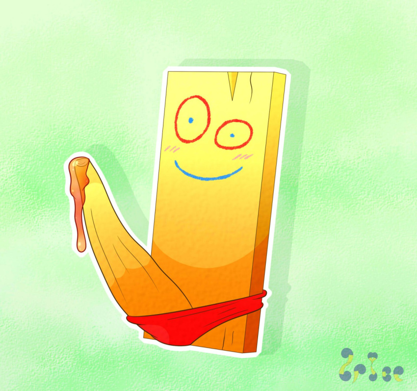 1girl 1other ambiguous_gender big_penis bodily_fluids cartoon_network ed,_edd,_'n'_eddy green_background penis plank plank_(character) red_underwear simple_background smile solo_focus spice5400 tagme wood
