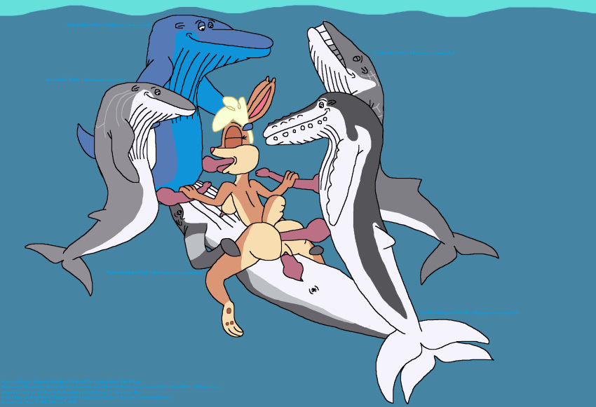 1girl 5boys anal anus boomerang_(tv_network) breasts breeding cartoon_network cetacean christhewhaleking deepthroat fellatio female group_sex handjob hare lagomorph lagomorpha leporid leporidae leporids lepus lola_bunny looney_tunes male mammal mammalia mammals mating multiple_boys new_looney_tunes nipples nude penis pussy snowshoe_hare underwater ungulate vaginal_penetration warner_brothers whale