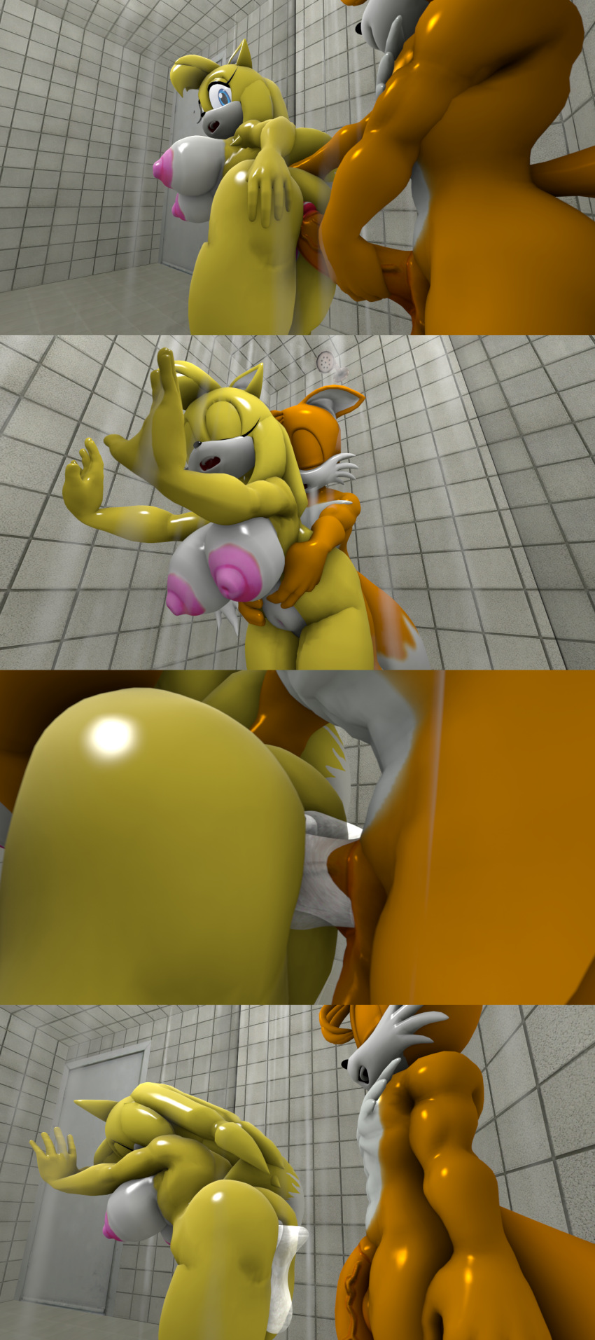 1boy 1girl anal_sex boomerang_(tv_network) canon_couple cartoon_network cum_in_ass female fox galestar01 male miles_"tails"_prower nude sega shower_sex sonic_(series) sonic_boom sonic_the_hedgehog_(series) zooey_the_fox