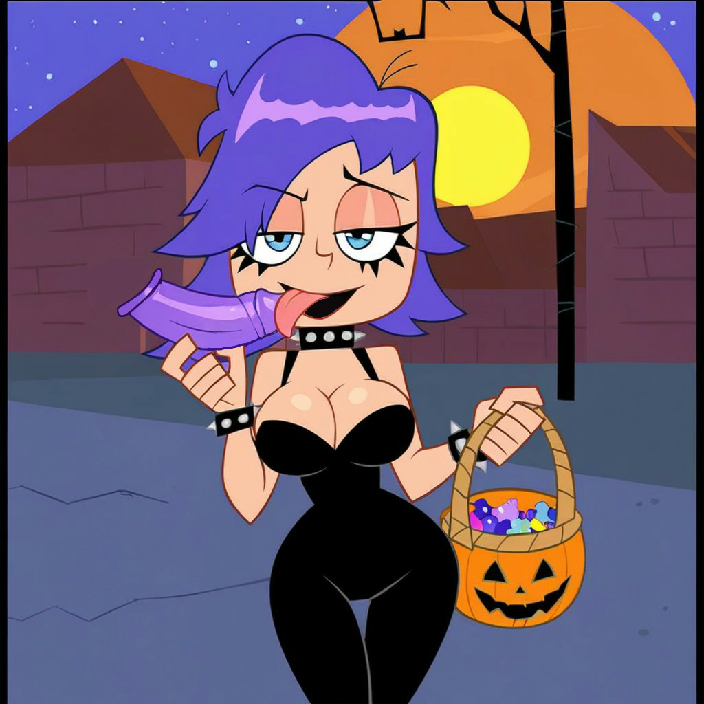 Cartoon Porn – 1girl 1girl ai generated bodysuit cartoon network dildo halloween halloween