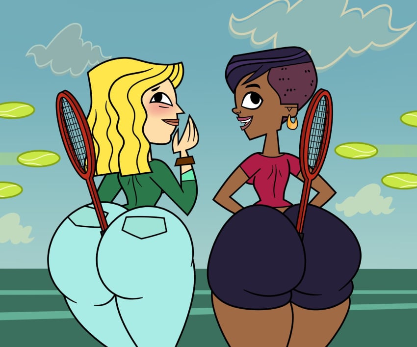 Cartoon Porn – 1girl 2 girls ass back view between ass big ass big ass blonde hair blush