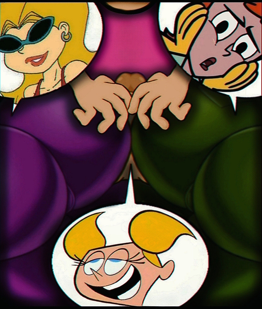 ahegao_face alternate_double_buttjob ass background_character ballerina_outfit big_ass big_balls big_penis blonde_hair buttjob cartoon_network clothed crazy_eyes crazy_girl dee_dee dee_dee_(dexter's_laboratory) dexter's_laboratory dexter's_mom double_buttjob earrings edit edited edited_screencap futanari glasses green_pants hand_grab hand_on_ass hand_on_head hanna-barbera neighbor_lady pink_skirt purple_pants red_lips redhead rubbing_ass screenshot_edit shiny shiny_ass speech_bubble tank_top worried_expression yellow_gloves