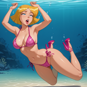 Cartoon Porn – 1girl ai generated asphyxiation bikini cameltoe cartoon network clover