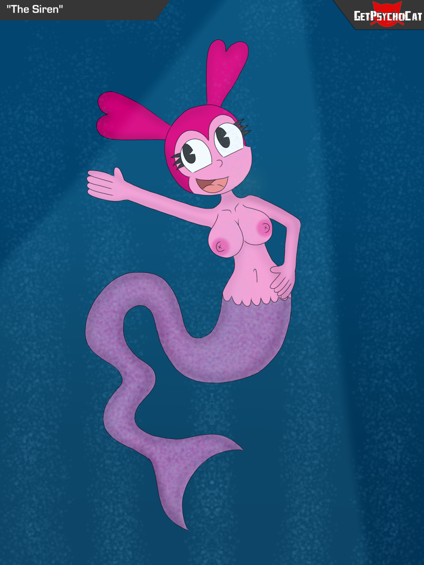 1girl breasts cartoon_network female gem_(species) getpsychocat mermaid nude solo spinel_(steven_universe) steven_universe steven_universe:_the_movie steven_universe_future underwater