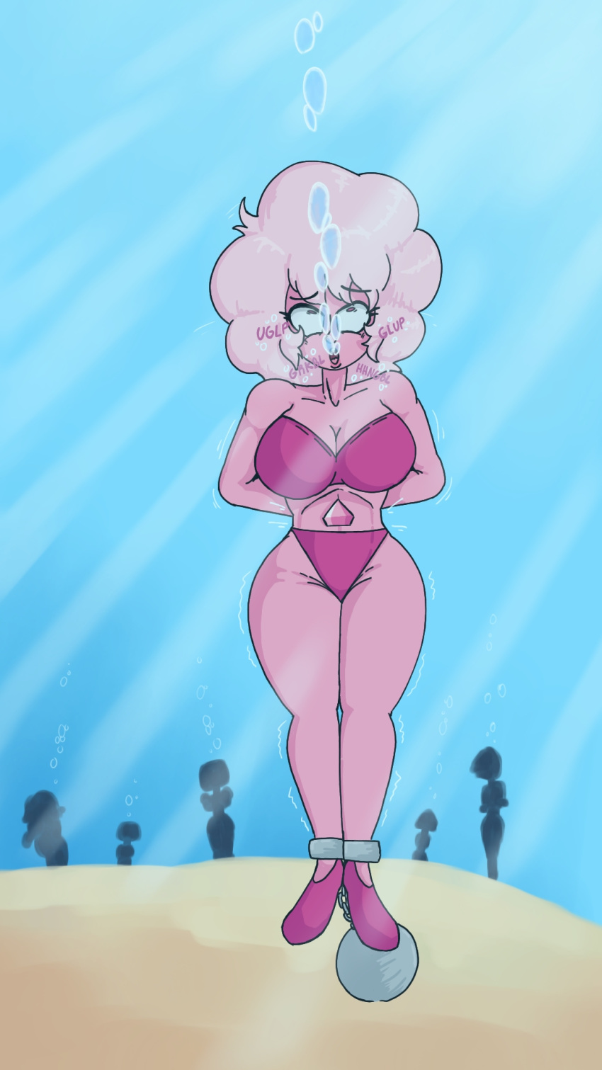 6girls amethyst_(steven_universe) asphyxiation cartoon_network drowning female garnet_(steven_universe) lapis_lazuli_(steven_universe) multiple_girls pearl_(steven_universe) peridot_(steven_universe) pink_diamond_(steven_universe) steven_universe underwater uwliz water_torture