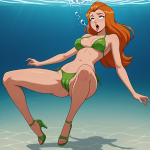Cartoon Porn – 1girl ai generated asphyxiation bikini cartoon network drowned drowning