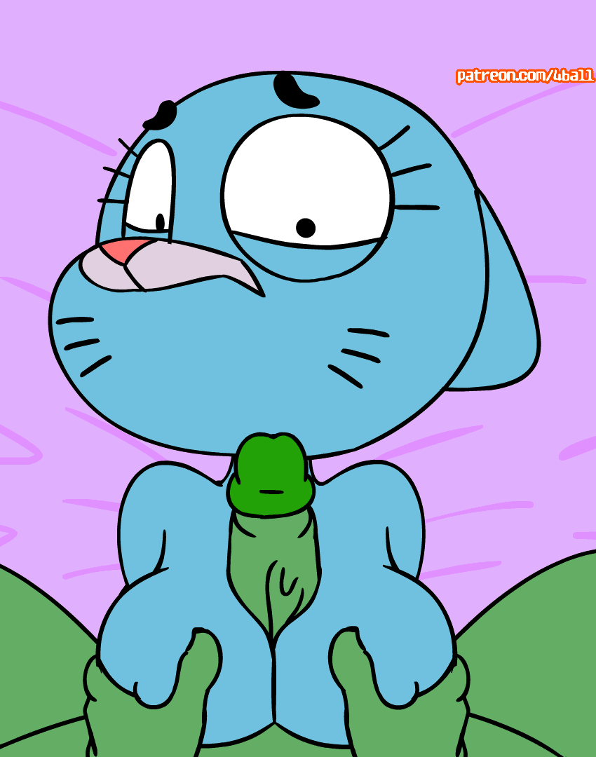 Cartoon Porn – 1girl 2017 anon anthro blue fur breasts cartoon network cum cum on face duo