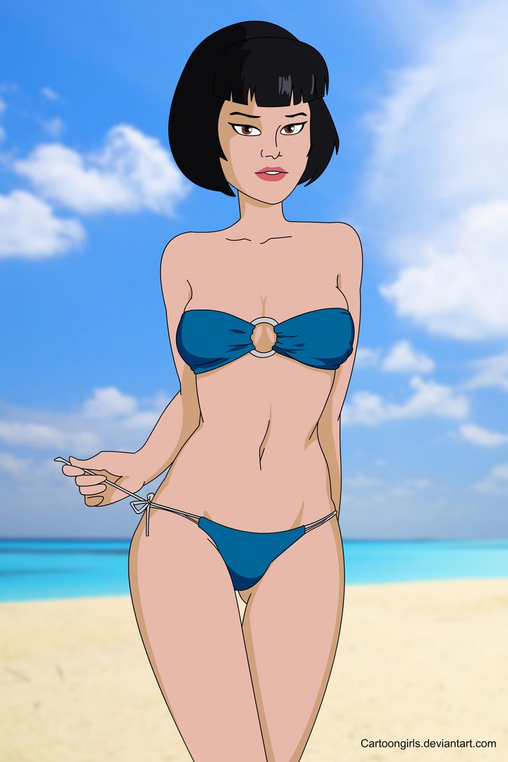 Cartoon Porn – 1girl alternate costume arms behind back bangs bare arms bare legs bare