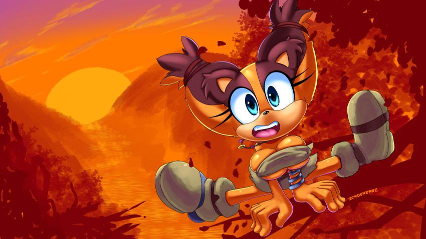 1girl boomerang_(tv_network) cartoon_network female huge_breasts ichduhernz sega solo sonic_boom sonic_the_hedgehog_(series) sticks_the_jungle_badger
