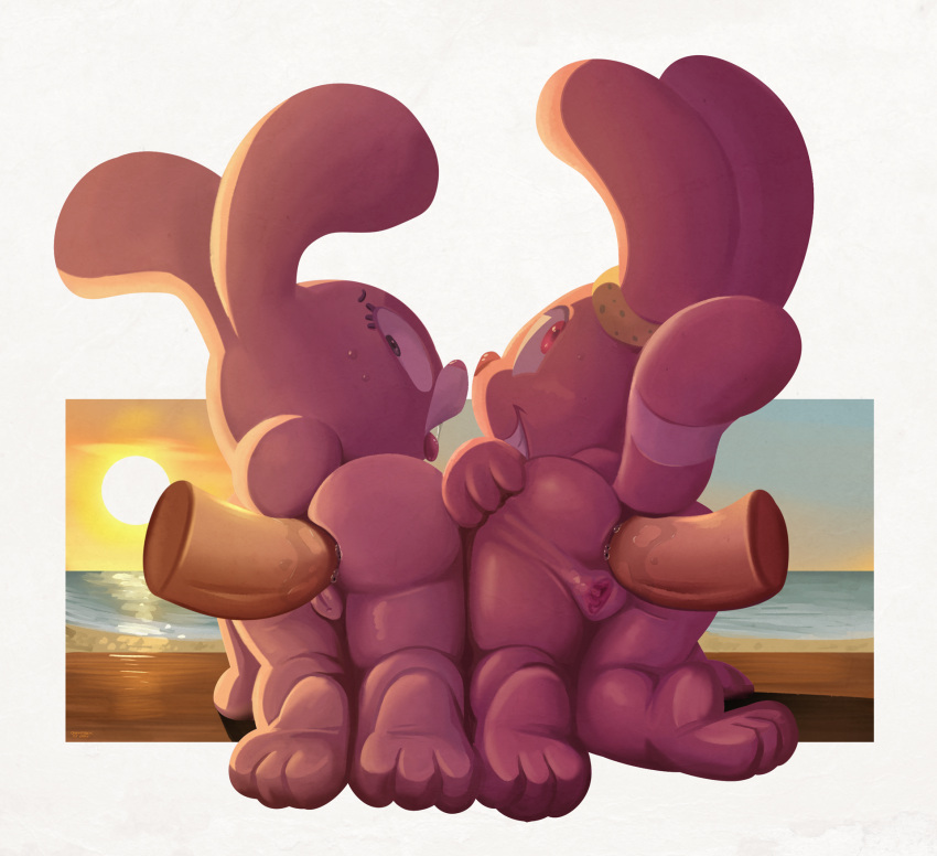 2boys 2girls all_fours anais_watterson anal anal_fluids anal_sex anthro anthro_penetrated anus ass big_ass bodily_fluids cartoon_network chowder_(series) crossover disembodied_penis duo_focus female female_penetrated fucked_silly genitals group happy happy_sex high_res holding_butt lagomorph leporid looking_pleasured male male/female male_penetrating male_penetrating_anthro male_penetrating_female mammal nude onihidden panini panini_(chowder) penetration penile penile_penetration penis penis_in_ass pussy rabbit sex spread_butt spreading tail the_amazing_world_of_gumball tongue tongue_out young young_anthro young_penetrated