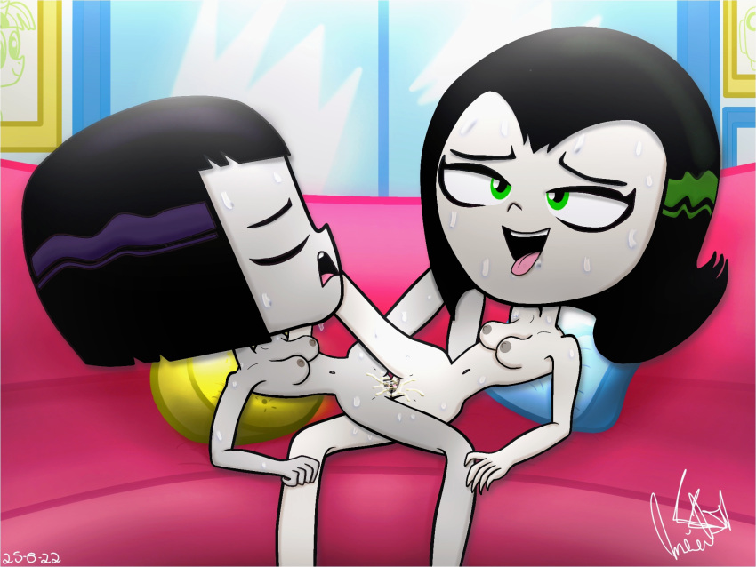 2girls cartoon_network dc female nude older older_female orange_becrux original_character raven_(dc) tagme teen_titans teen_titans_go young_adult young_adult_female young_adult_woman